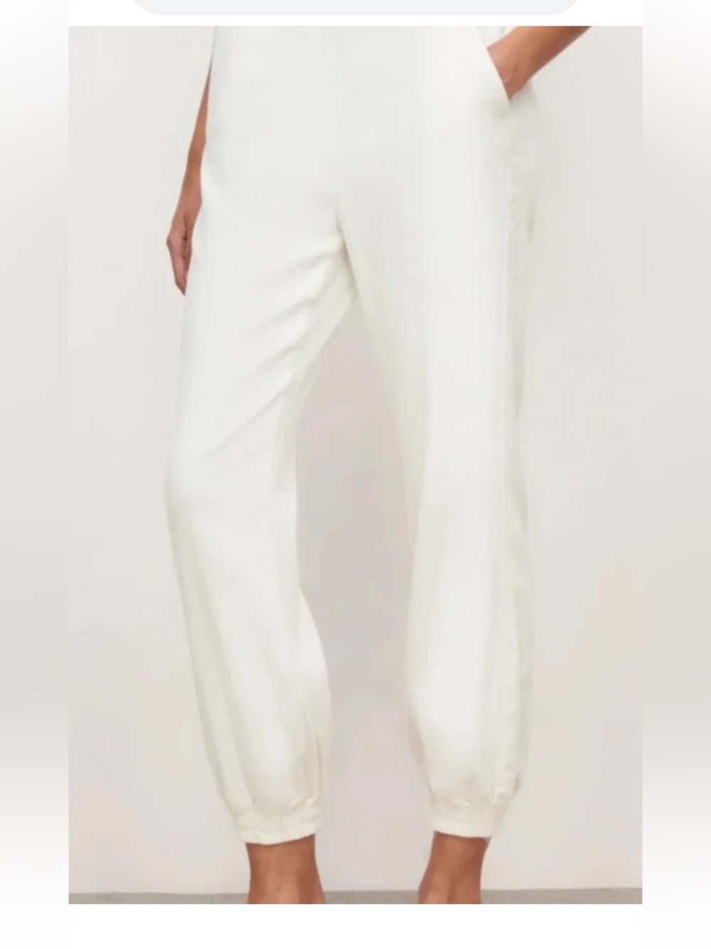ALL SAINTS WMNS YARA WHITE DENIM HI-RISE TROUSER JOGGERS TRACK PANTS SIZE 8